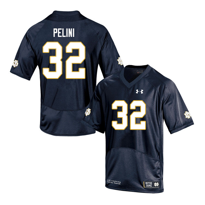 Men #32 Patrick Pelini Notre Dame Fighting Irish College Football Jerseys Sale-Navy